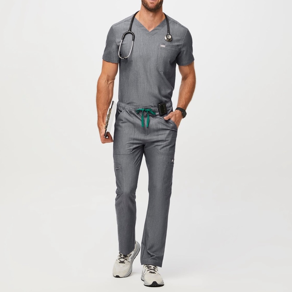 Figs Graphite Gray Cairo Cargo Straight‎ Leg Classic Fit Medical Scrub Pants